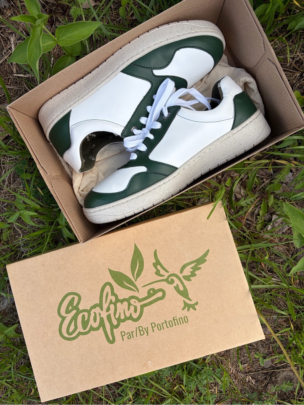 White and Green Sneakersb
